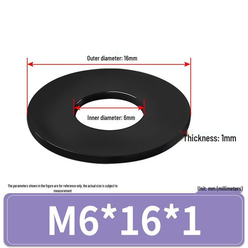 Rondella Piana Isolante in Gomma Nylon Plastica Ultra-Sottile, M3-M24