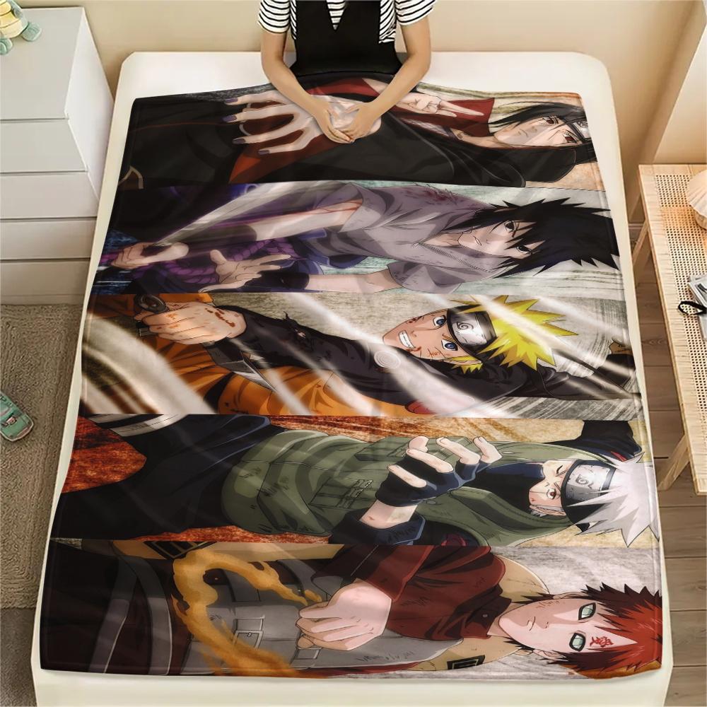 Anime Naruto pattern Flannel Blanket, High quality Comfortable for All Seasons, Home Decor, Warmth and Comfort, Perfect for Gifts.