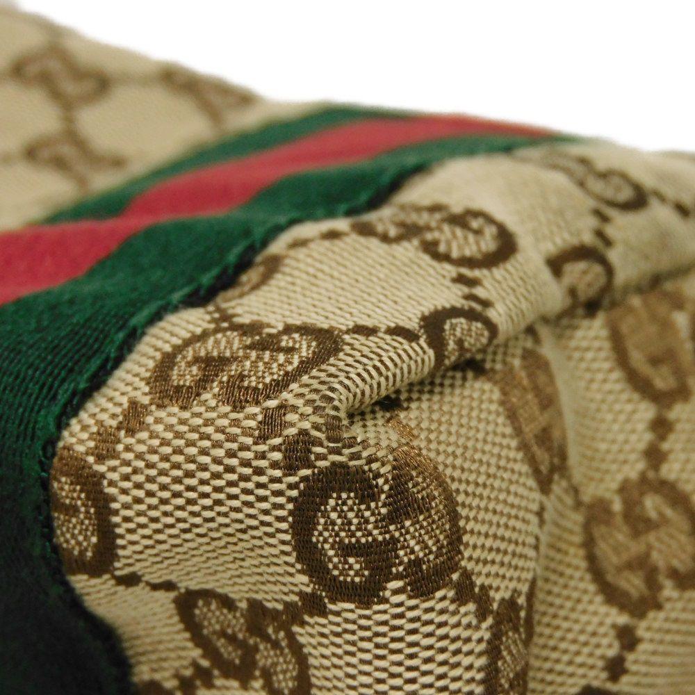 Used 9539 Web Stripe Tote 211971 7924 Patent Enamel Green Red Brown GG Canvas Beige Women's from Japan AUTHENTIC