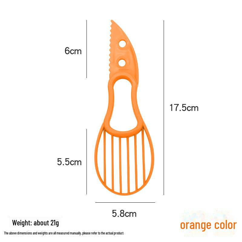 

Двойной нож и слайсер для авокадо: Многофункциональный кухонный инструмент OPP bag оранжевый
