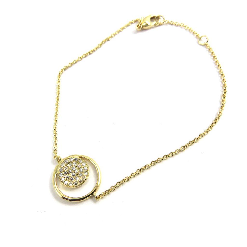 Les Trésors De Lily [M1087] - Gold Plated Bracelet 'Sissi' White Gold - 12 Mm