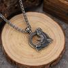 Nordic Viking Stainless Steel Engraved Raven Pendant New European & American Style Titanium Steel Men's Necklace Acces