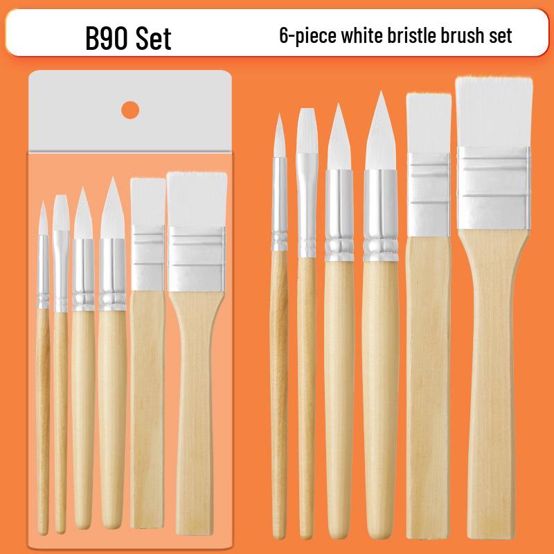 Wei Zhuang Nylon Bristle Oil Painting & Barbecue Brush - Small White Hair Board Brush.