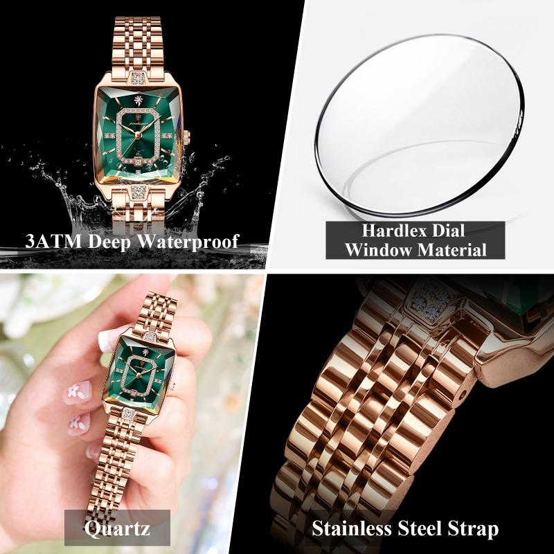 Luxe Dameshorloge Waterdicht Datum Hoge Kwaliteit Casual Dames Polshorloge Roestvrij Staal Kwarts Elegante Dameshorloges