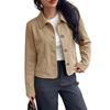 Women S Casual Loose Short Faux Suede Lapel Coat