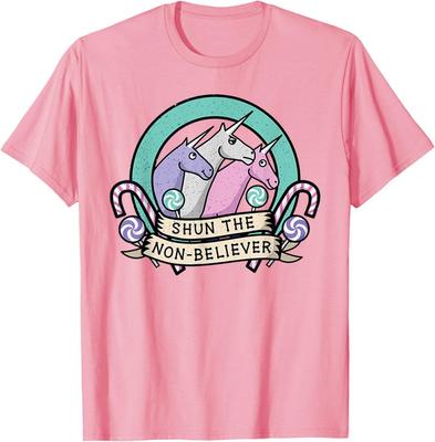 Funny Shun The Non-Believers Unicorn Candy T-Shirt