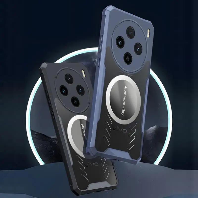 Cases For Vivo X100 Pro 5G Cooling Heat Dissipation Magnetic Transparent Case For VIVO X Note X90S X80 X100 Pro For Magsafe Magsafing Acrylic Cover