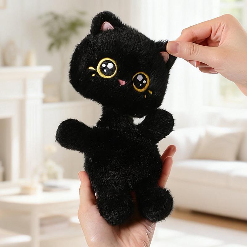 1Pc 20Cm Kawaii Shaking Head Cats Plush Toy Cute Sitting Black Cat Siamese Cat Plushie Doll Room Car Decorations Gift