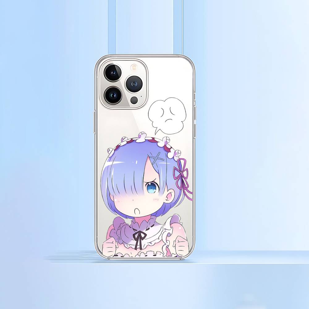 R-Re Zero Rem Phone Case For IPhone 17 16 15 12 11 Pro Max 14 Plus 13 Mini Clear Cover Soft Funda
