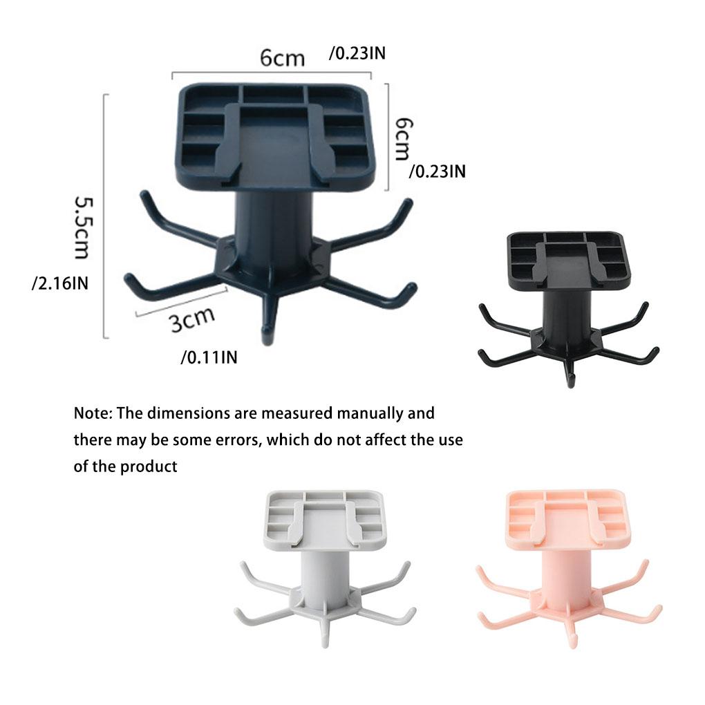 Kitchen Hanger Self-adhesive 360 Degree Rotatable 6 Claw Detachable Cup Cooking Tool Brush Rack Holder Accessories
