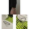 Geometric Reflective Bead Bracelet With Tassels For Unisex Fashion Accessory