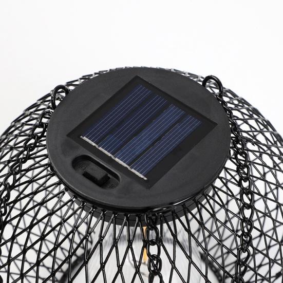 1/2/4Pcs Solar Lantern Outdoor Metal Mesh Shell Solar Powered Hanging Lantern with Hook And Base Garden Patio Porch Decor