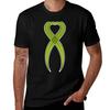 Lime Green Color NonHodgkins Lymphoma Ribbon TShirt Tough Fabric Work Tee