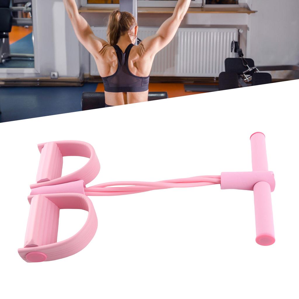 4 Tube Elastic Pull Rope Sit Up Training Pedal Resistance Band   Stretching Fitness Equipment