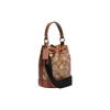 Coach Dempsey Signature Coated Canvas Litchi Grain Leather Bucket Bag Handbag Mini Women's Brown (Unisex) Handbags CE587 IMV2X