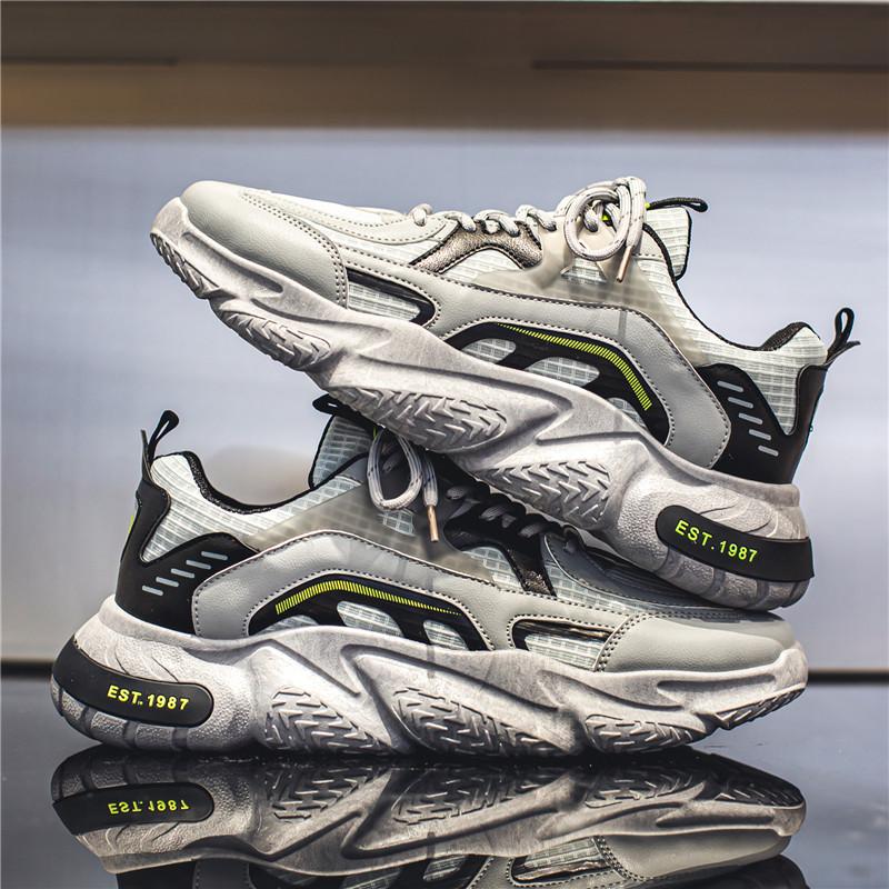 

Thick-soled Outdoor Comfortable Men Sports Shoes 2024 Spring New Men s Casual Shoes Fashion Breathable Non-slip Running Shoes 44 44 сірий колір