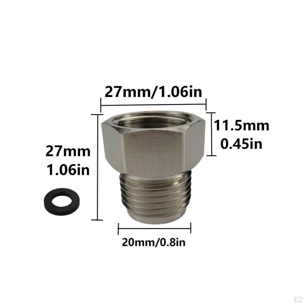 Hex Adapter with Washer Hexagonal Metal Connector for Plumbers, Home Repair Hobbyists, Hygiene
