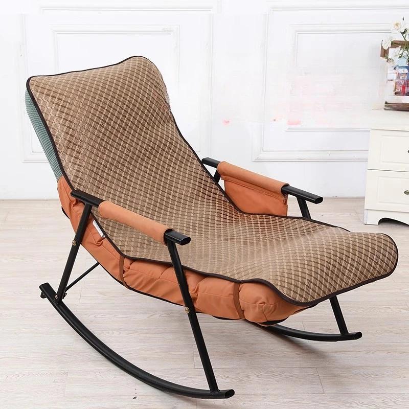 150cm Rocking Chair Recliner Cover Cool Mat Breathable Seat Cushion Home and Office Chair Cool Mat Bamboo Silk Chair Cushion
