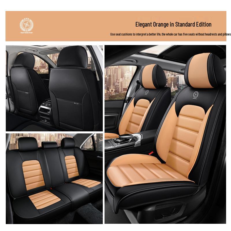 All-Season Nappa Leather Car Seat Cover - Universal Fit