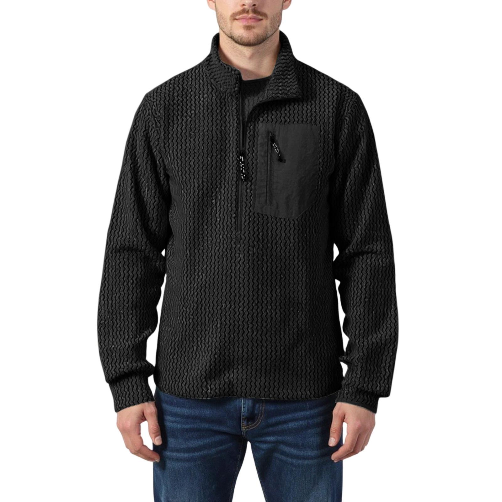 

Men s And Women s Outdoor Fashion Half Zipper Leisure Fleece Collection Hoodie L чорний