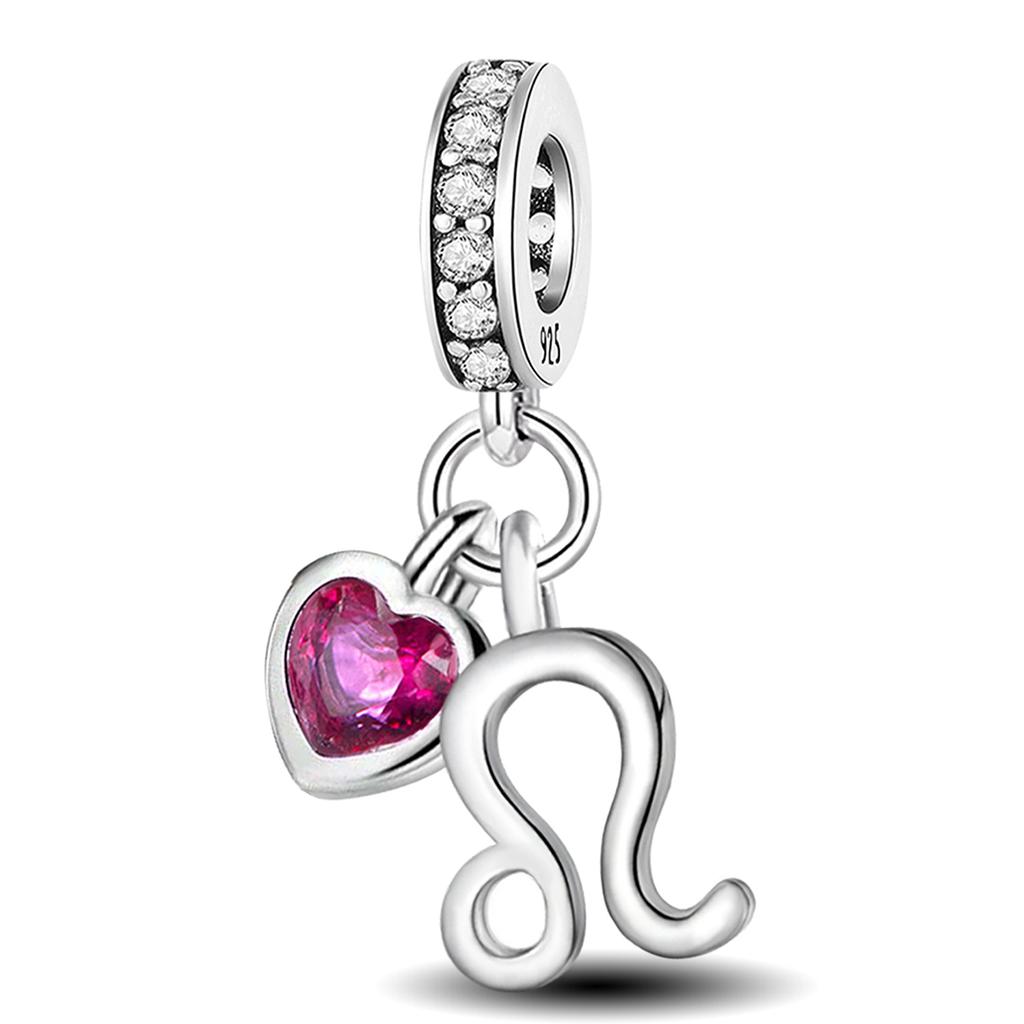 Copper Personalized 12 Constellation Multi Color Love Heart Pendant Diy Bracelet Bangle Making Gift Of Fine Jewelry