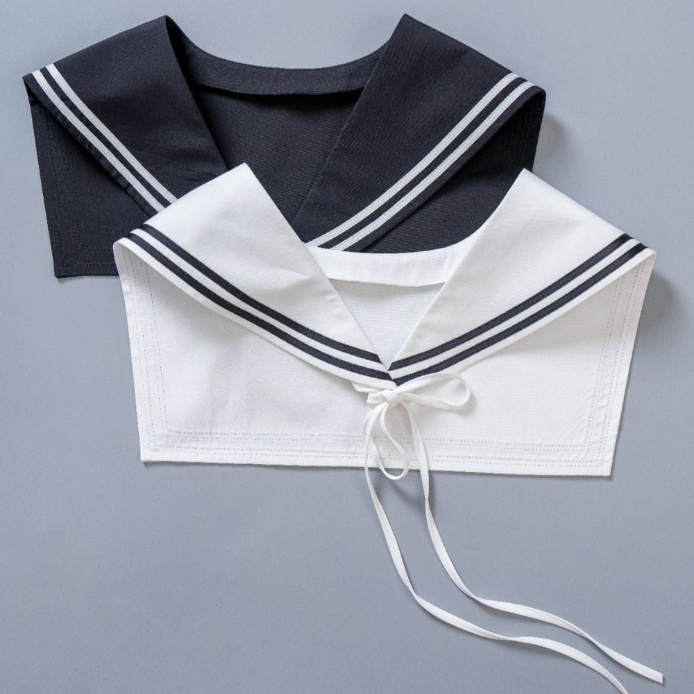 Cape Blouse False Collars White Collar Shawl Simple Striped Sailor Fake Collar Women