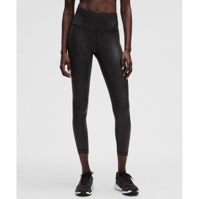 Lululemon Wunder Train High Rise Tight 25   Matte Foil Matte Shine Black