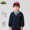 KuWamMi Boys' Retro Faux Two-Piece Shirt Collar Cardigan Sweater