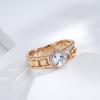 New  Rose Gold Color Bride Wedding Ring Fashion Natural Zircon Crystal Rings For Women Modern Party Daily Jewelry
