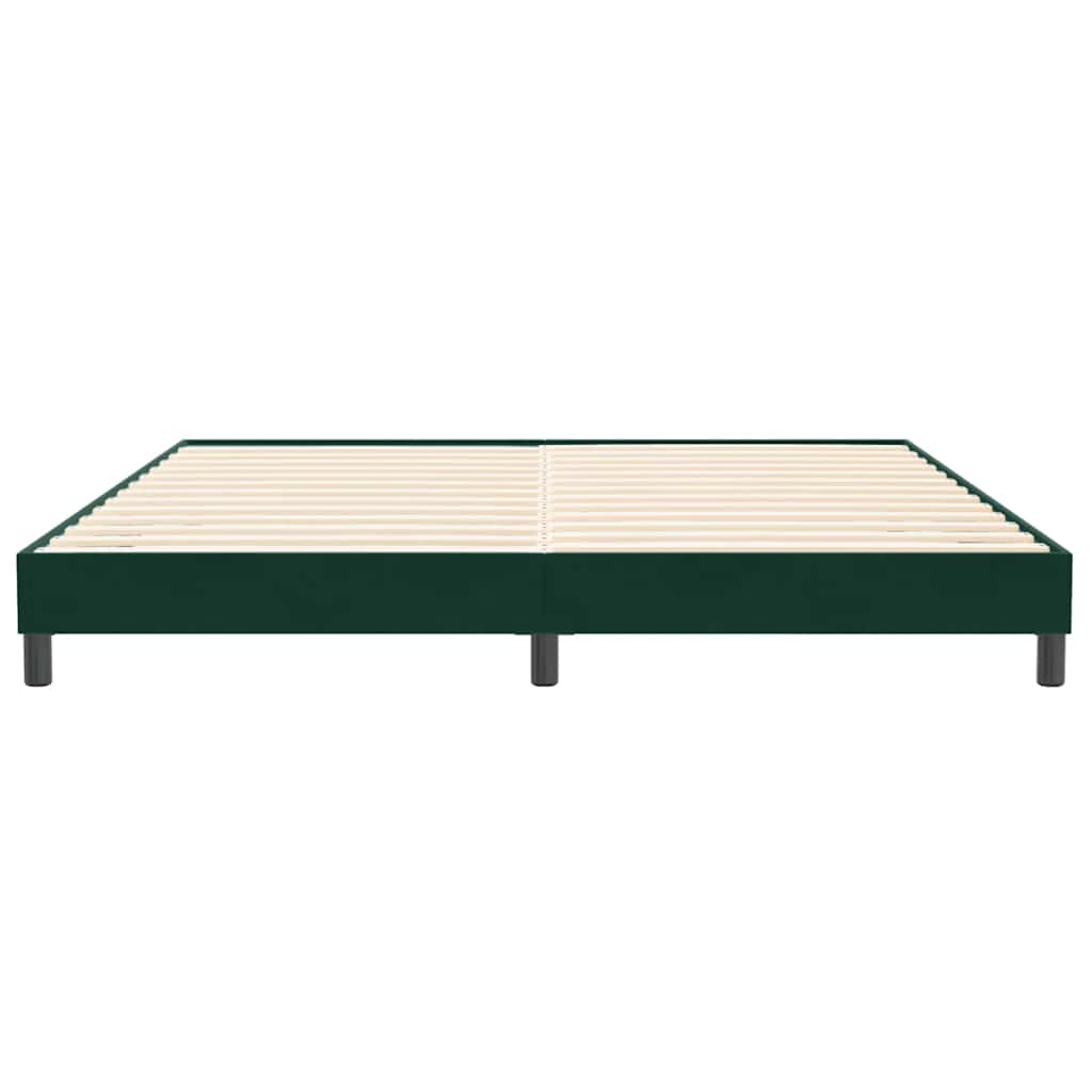 Box Spring Bed Without Mattress Dark Green 200 x 210 cm Velvet