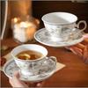 Nordische Geprinte Kant Koffiekop en Schoteltjes Vintage Bloemig Keramiek Ontbijtkopje voor Afternoon Tea Geverfde Gouden Bloem Koffiekopjes