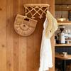 1 Stück Rattan Boho Kinderkleiderbügel Robuster Wandmontierter Babykleiderständer Praktischer Aufbewahrungs-Organizer für Kleidung im Haushalt