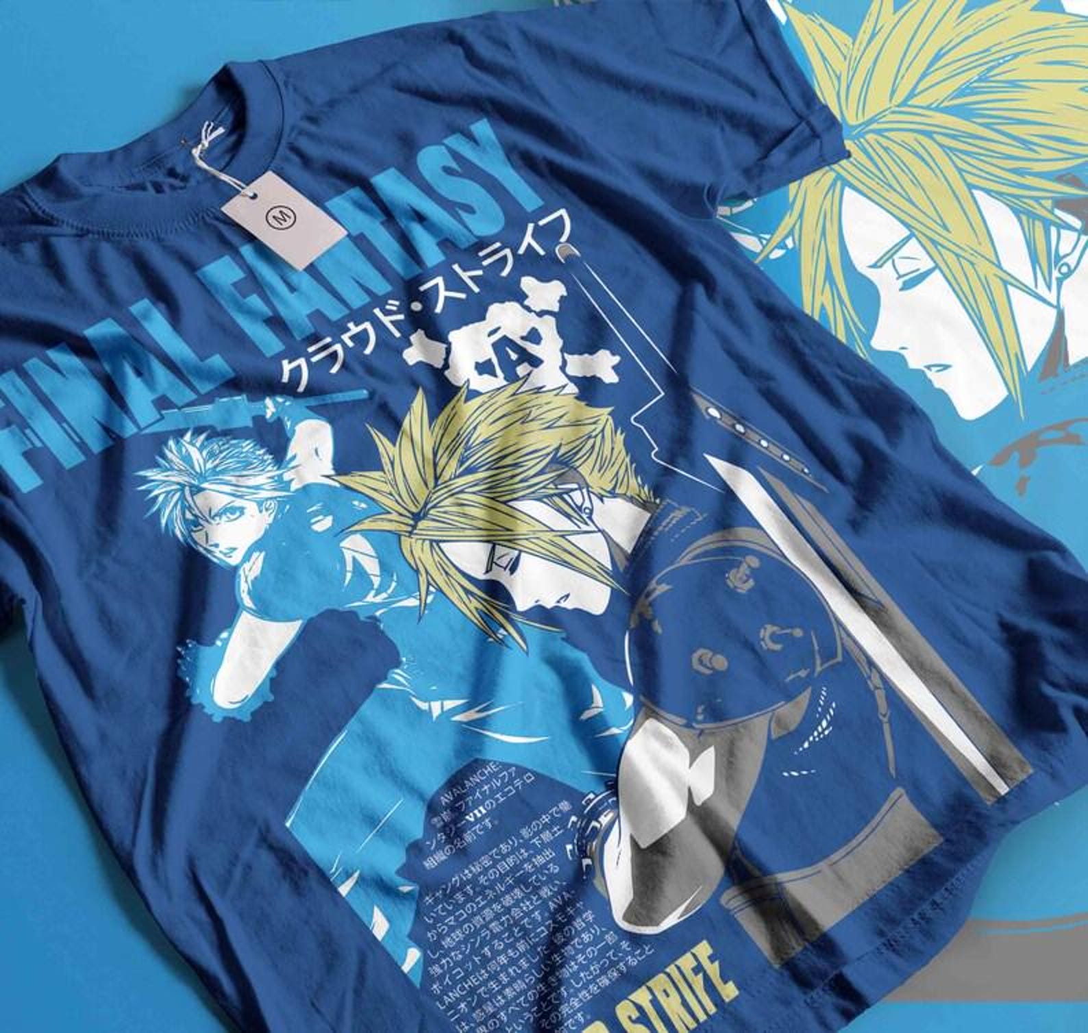 Final Fantasy VII Graphic Tee, Anime Style Unisex T-Shirt L