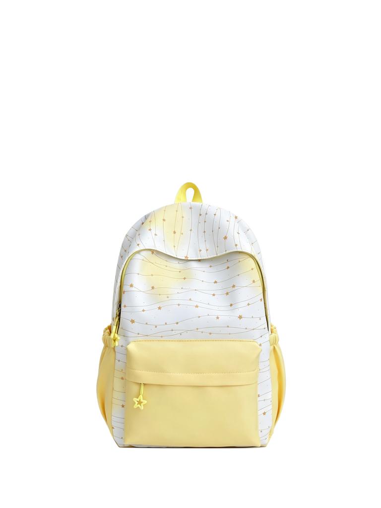 Schoolbag Korean Version Ins Splicing Backpack Women's Large-capacity High-value Cute Printed Student Schoolbag Sweet Versatile Backpack.