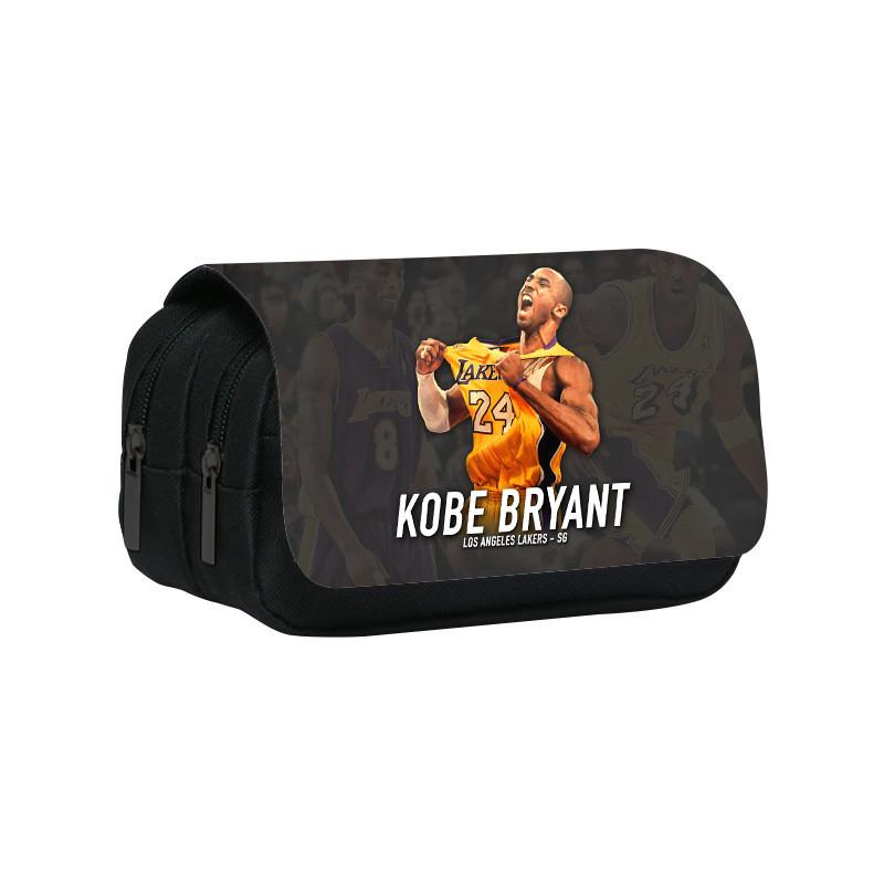 Custodia Flip a Doppio Strato con Motivo Basketball Kobe, Sacca Porta Cancelleria Per Studenti e Collezionisti