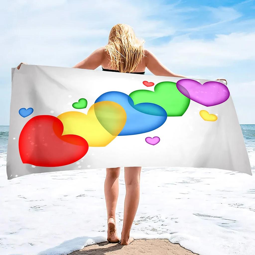 Valentine's Day Large Beach Towel for Adults and Lightweight Pool Towels Quick Dry Beach Towel Water Absorbent Towels for Travel
