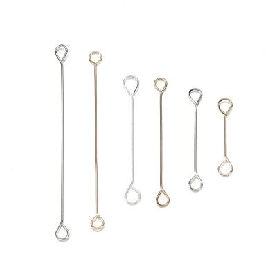 50 stuks/lot 15 20 25 30 45mm Dubbele Oog Pin Oorbellen Oor Verbindingsstaaf Voor DIY Sieraden Pins Maken Handwerk Benodigdheden