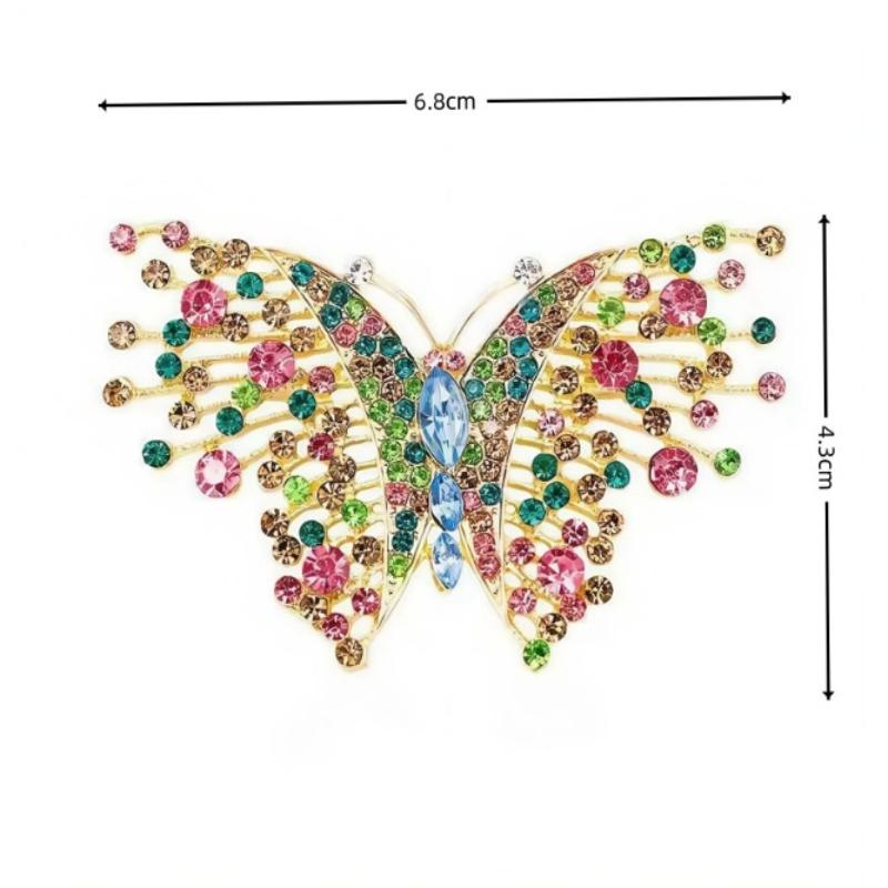 Vintage Delicate Shiny  Colorful Butterfly Brooch Elegant  Insect Pins Women'S Clothing Decoration Jewelry Gifts
