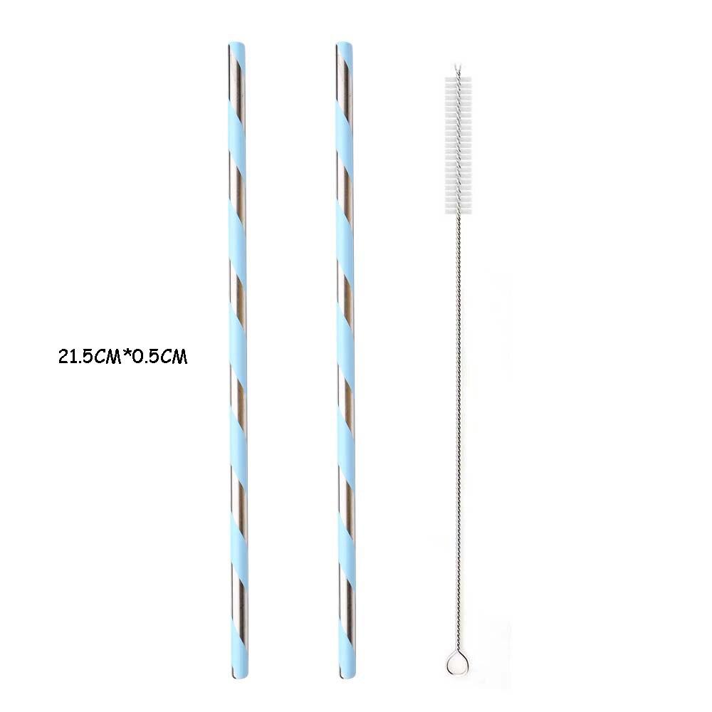 

Новые красочные многоразовые металлические соломинки, набор с чистящей щеткой, трубочка для питья из нержавеющей стали 304, посуда для напитков для молока, аксессуары для напитков для бара и вечеринки