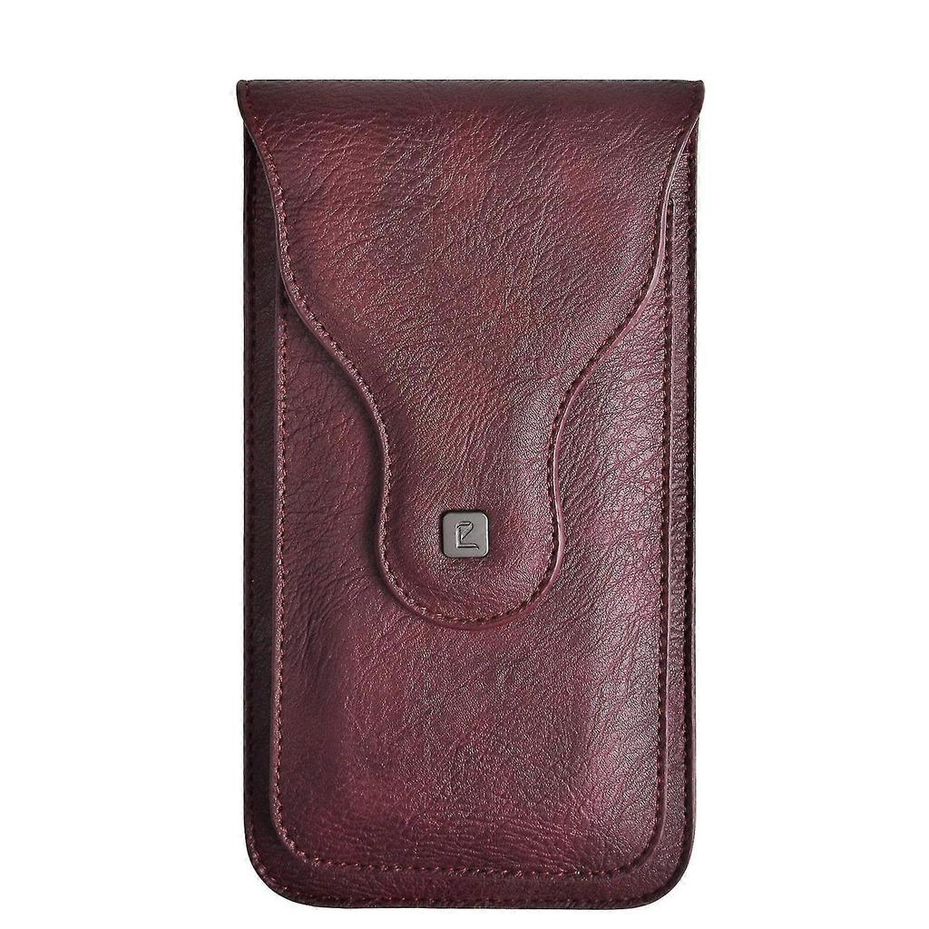 Pu Leather Waist Bag Holster Compatible With Mobile Phone Under 6.5 Inch, Belt Clip Holster Phone Cover With Hook Clip-Red