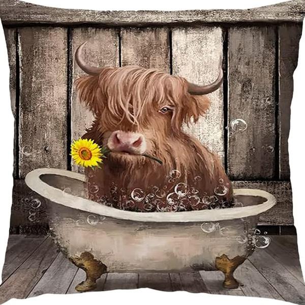 New Creative Cartoon Farmhouse Cow Animal Pillow Case Home Decoration Living Room Car Cushion