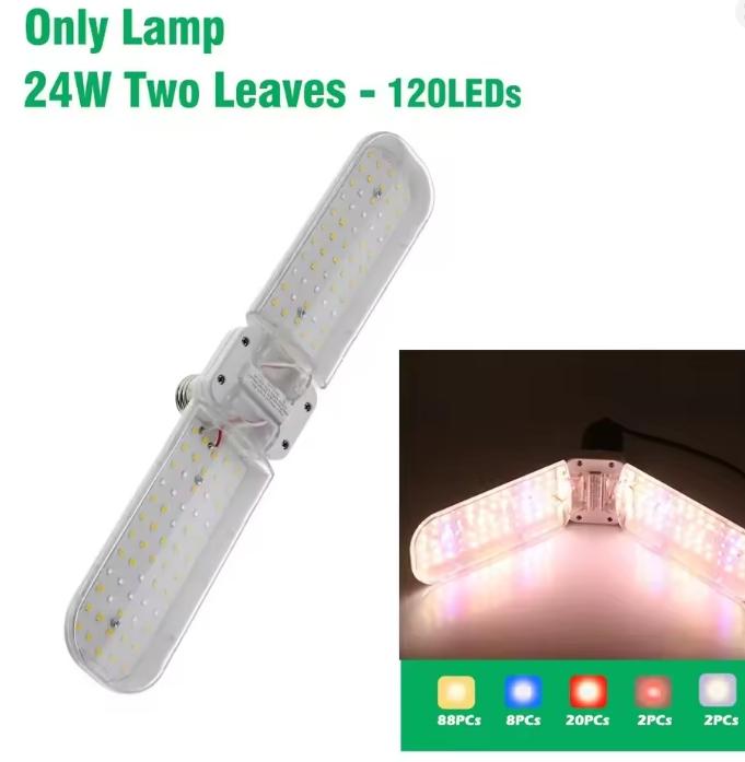 

E27 24 Вт 36 Вт 48 Вт Светодиодная лампа для выращивания растений Складная фитолампа Полный спектр Лампа для выращивания для комнатных растений Цветение Цветение Лампа для выращивания Сад