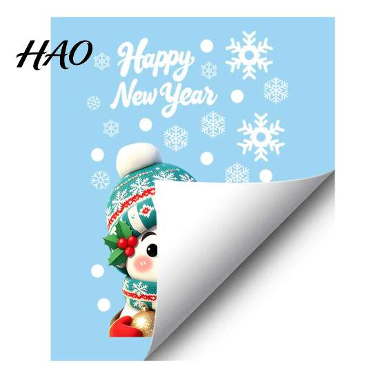Christmas Party Supplies for Windows Window Stickers, Static PVC Decals with Santa Claus Reindeer Snowman Thickened Durable Holiday Clings Patterns,