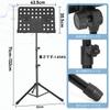 AKOZLIN Foldable Music Stand, Adjustable AngleHeight, Music Stand, Sheet Music Holder, Music Stand, Height Adjustable from 49cm to 127cm, Projector