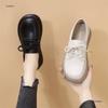 Single shoes women's soft-soled new two-wear flat-soled lace-up non-slip leather shoes