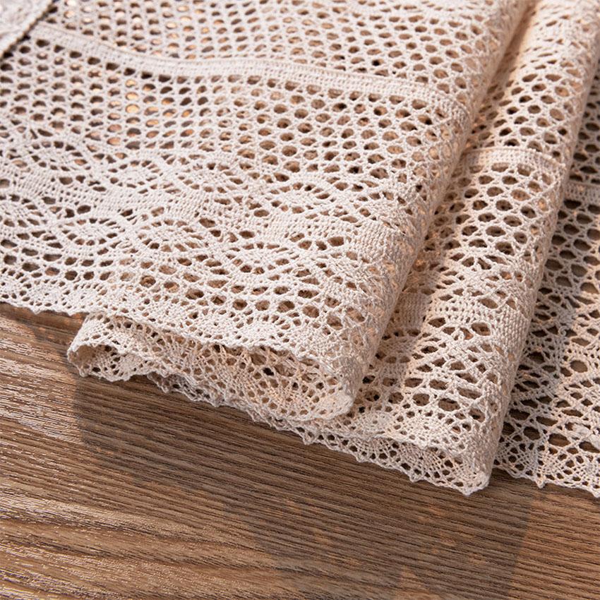 Retro Style Table Runner Lace Stripes Linen Table Mat With Tassel Placemat Table Gadget Home Decor Hotel Wedding Restaurant Pad