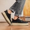 Fashion Sports thick soled casual shoes Trendy Minimalist Fashion Style Daily Comfort Quality Youth and adult Black shoes lace-up