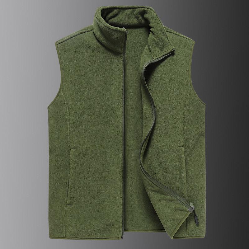 Herren Plus Size Wendeweste mit Stehkragen aus Fleece