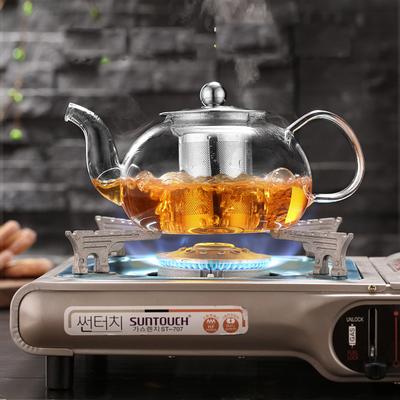 High Borosilicate Glass Teapot Stainless Steel Liner Filter Tea Kettle Kung Fu Tea Set 600ml Household Teapot