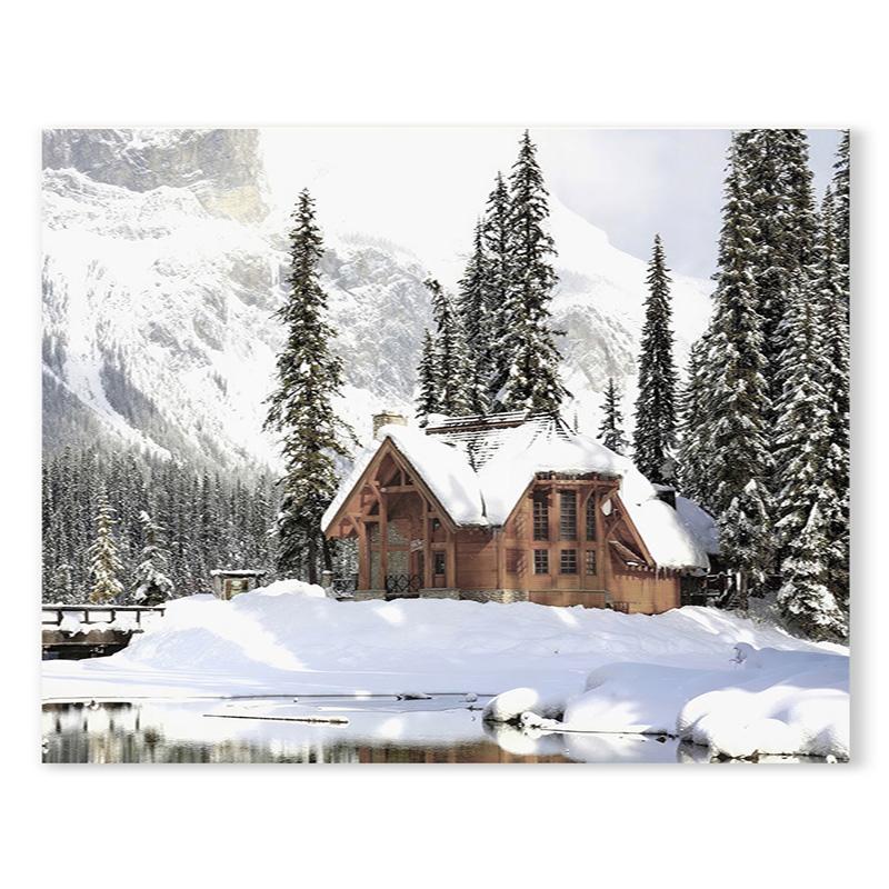 

Скандинавские рождественские праздничные плакаты с атмосферой снега, фермы, леса, холста, картины, печать, настенное искусство для гостиной, домашний декор 21x30cm No Framed